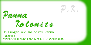 panna kolonits business card
